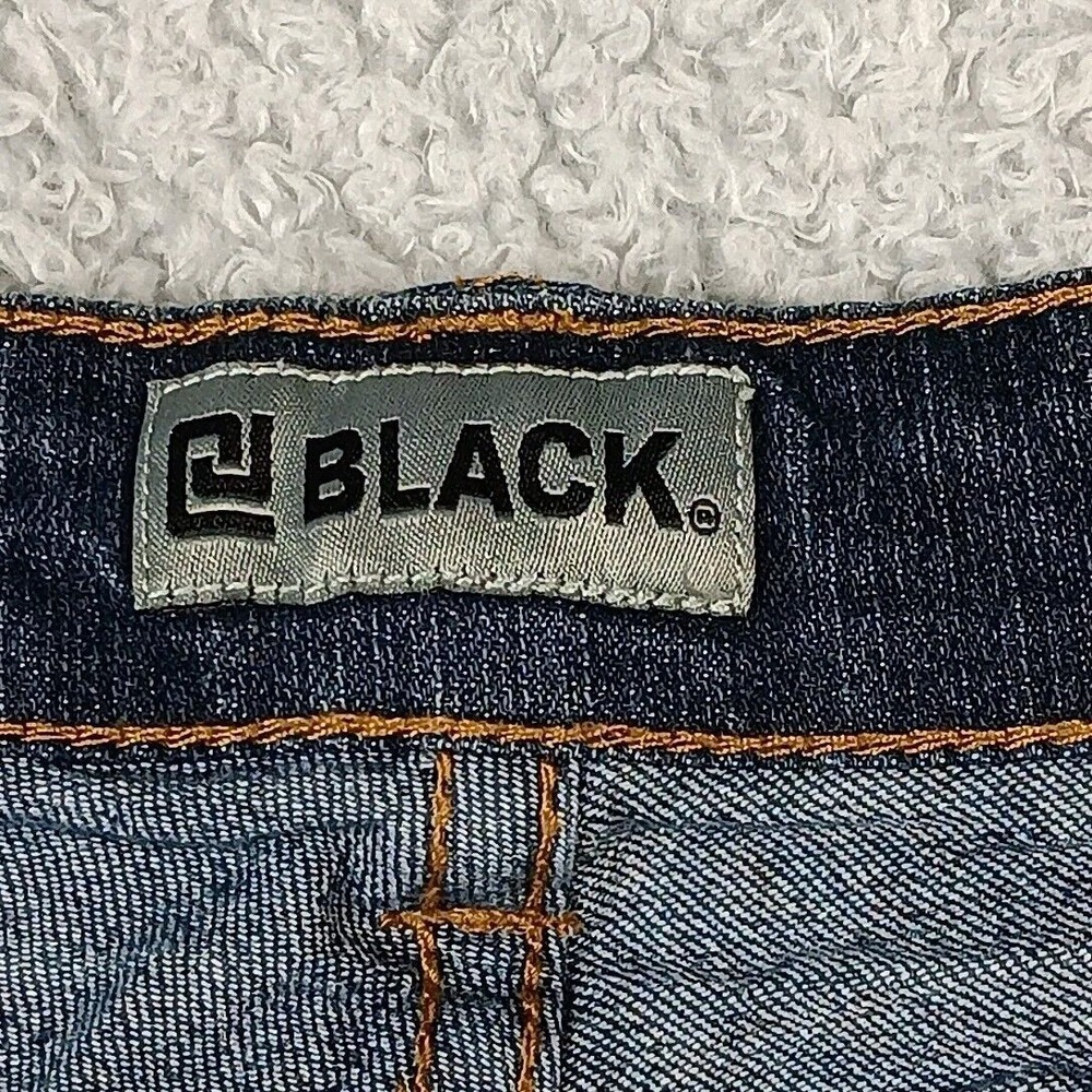 CJ Black Premium Skinny Flex Distressed Mens Stretch‎ Dark Wash Jeans Size 34x32